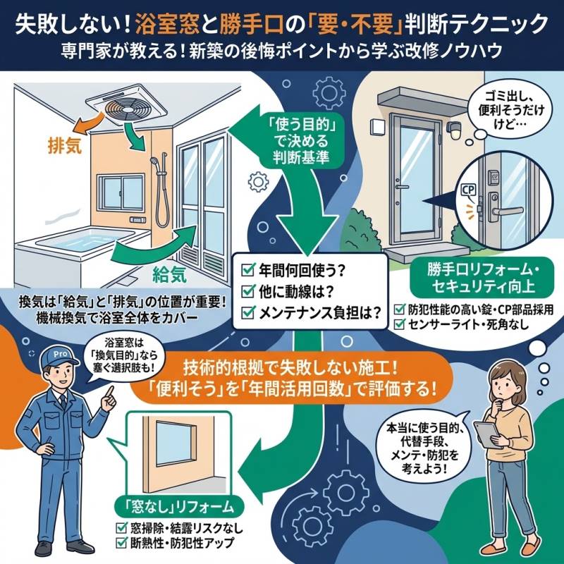 2．浴室の窓は「換気のため」だけなら再検討