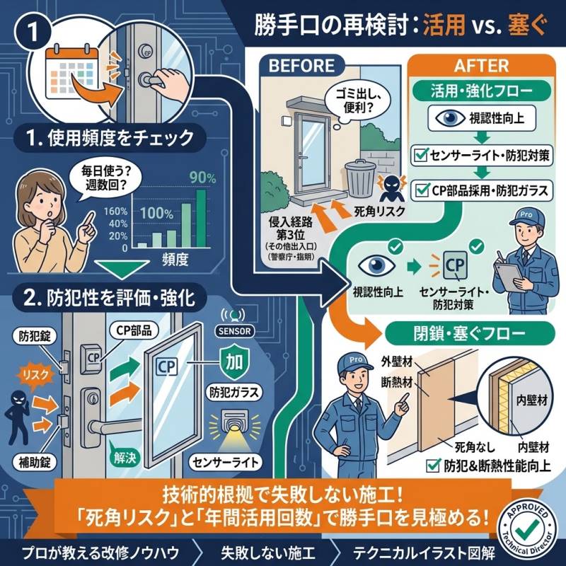 3．勝手口は「使う頻度」が少ないなら再検討